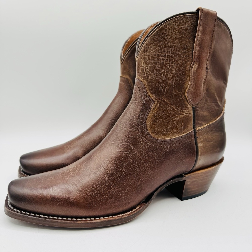 Cleo Wolf Fern Boots Women's Size 11 Distressed Chocolate Brown Leather